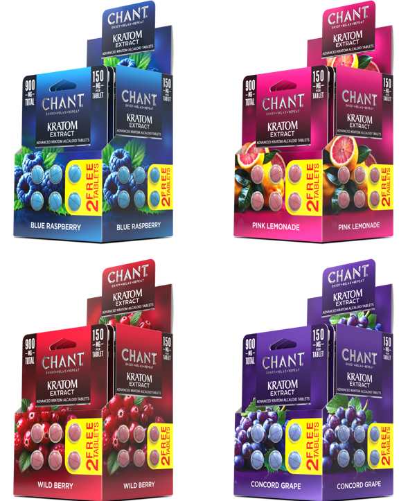 Chant Kratom Tablets - 4 Display Combo