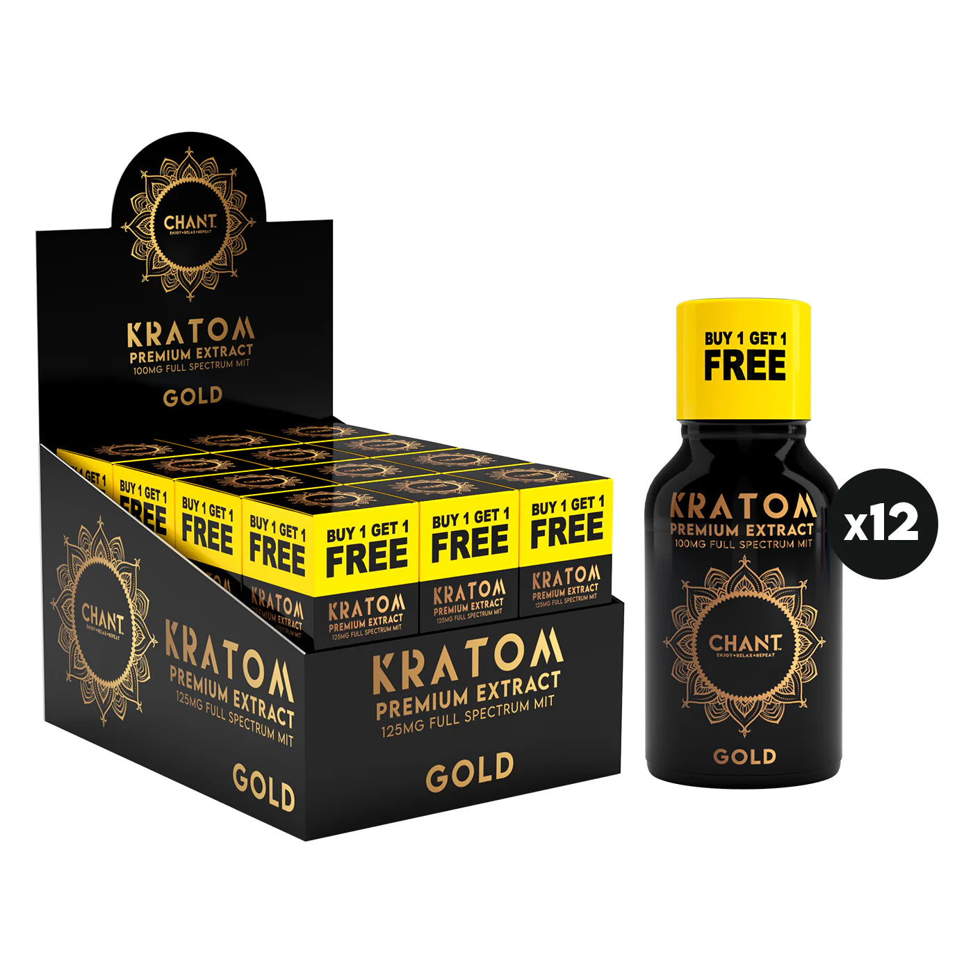 Chant Kratom Extract Gold 125 MIT Buy 1 Get 1 FREE – 6 Ct
