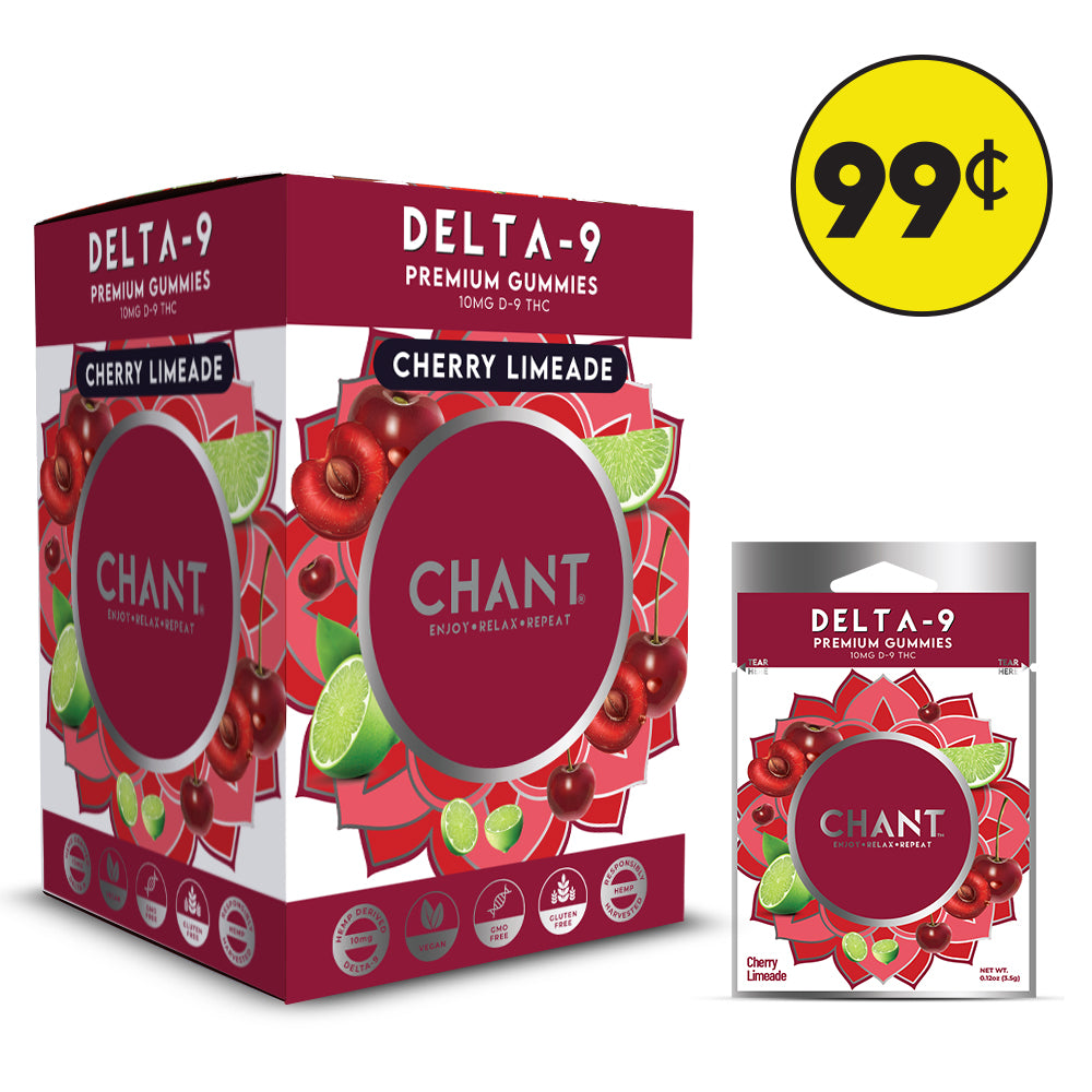 Chant Delta-9 THC Gummy Cherry Limeade Prepriced 99₵ – 60 Ct