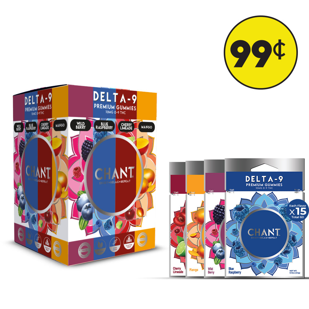 Chant Delta-9 THC Gummy Variety Prepriced 99₵ – 60 Ct