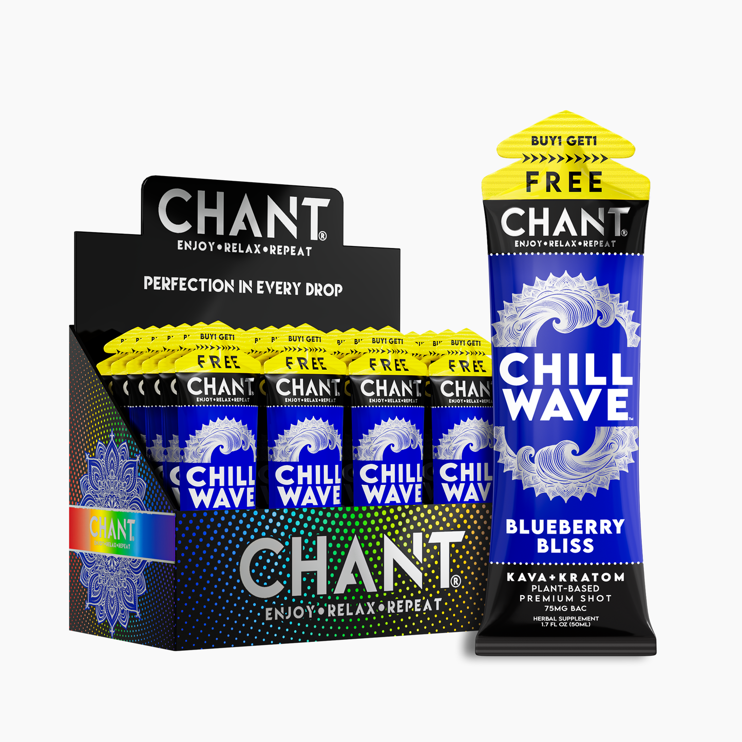 Chant Chill Wave Shot Blueberry Bliss Buy 1 Get 1 FREE – 12 Ct