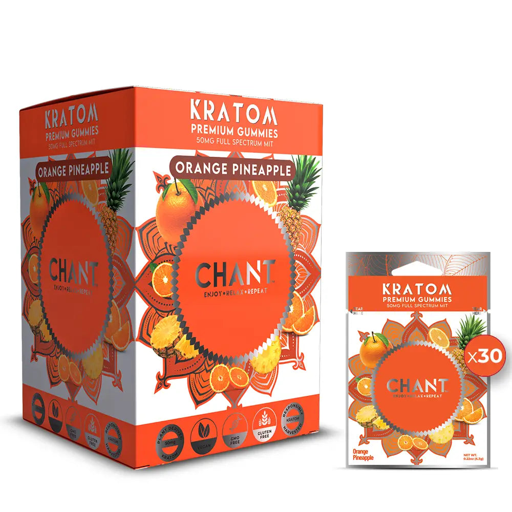 Chant Kratom Gummy Orange Pineapple 50 MIT – 30 Ct