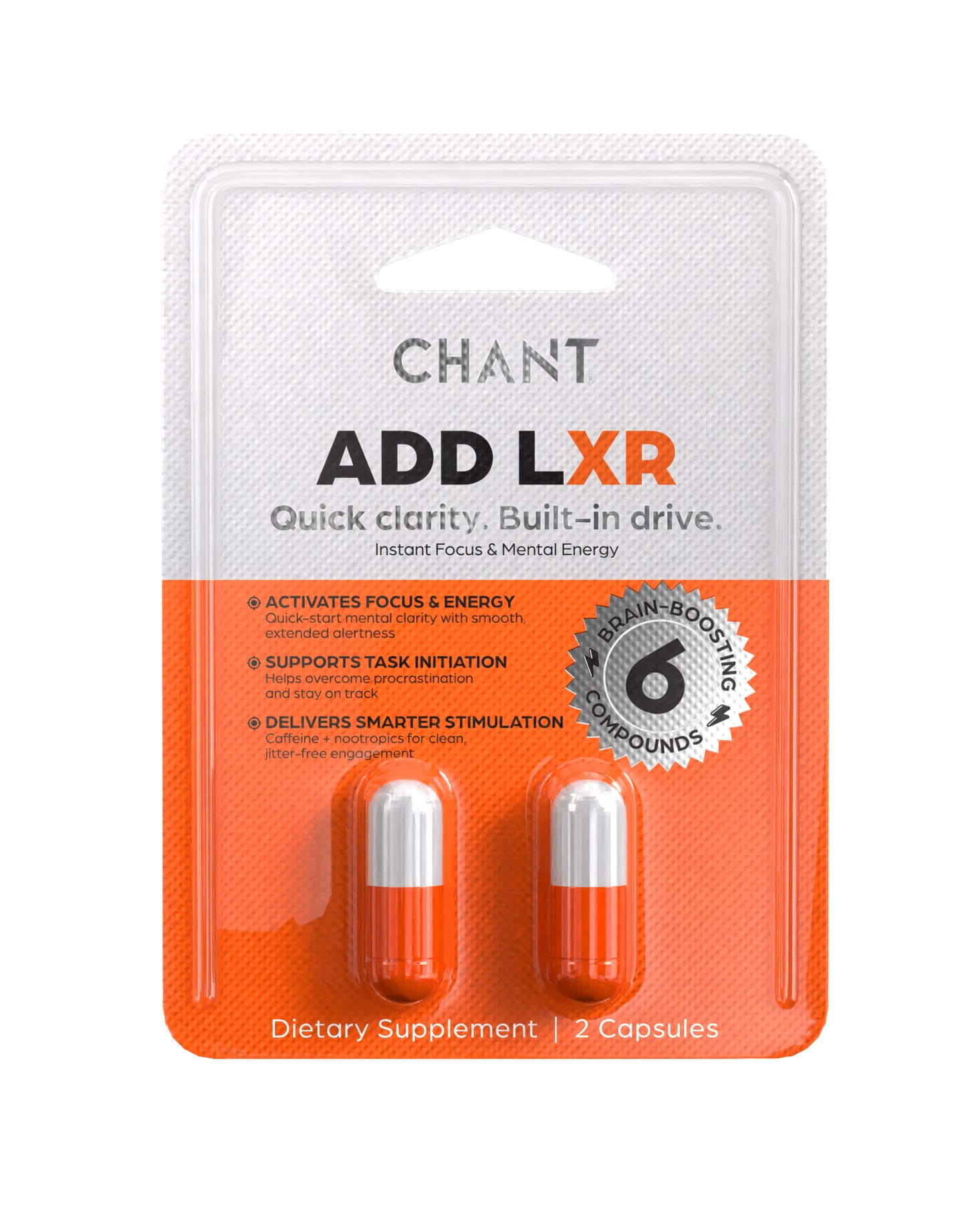 CHANT Nootropics - ADD LXR - 2-Pack Blister - Display (12 Blisters)