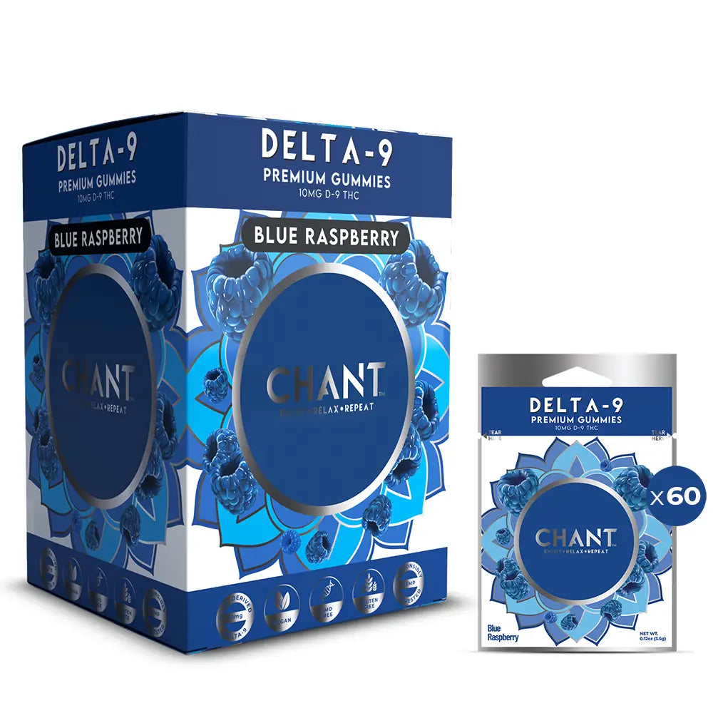 Chant Delta-9 THC Gummy Blue Raspberry Non-Prepriced – 60 Ct