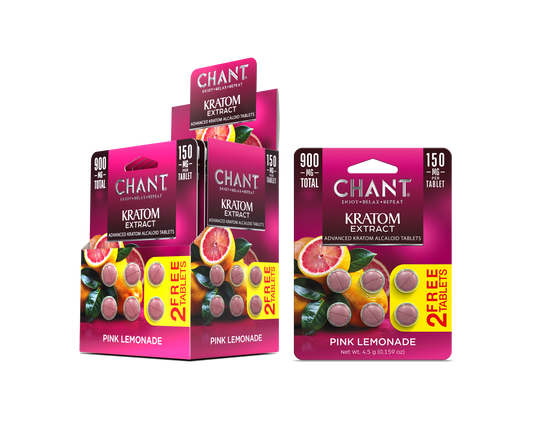 Chant Kratom Tablets - Pink Lemonade - 150mg - 6ct Blisters - 12ct Display