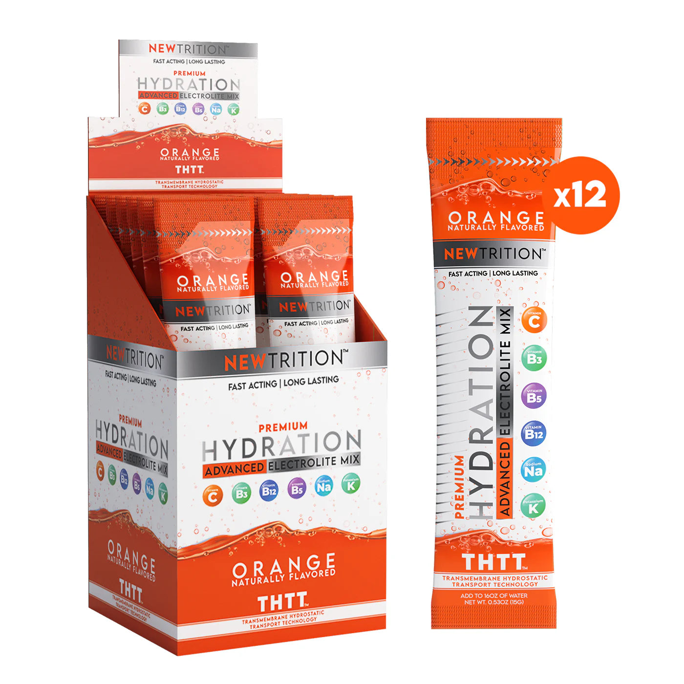 NewTrition Hydration Powder Orange - 12Ct